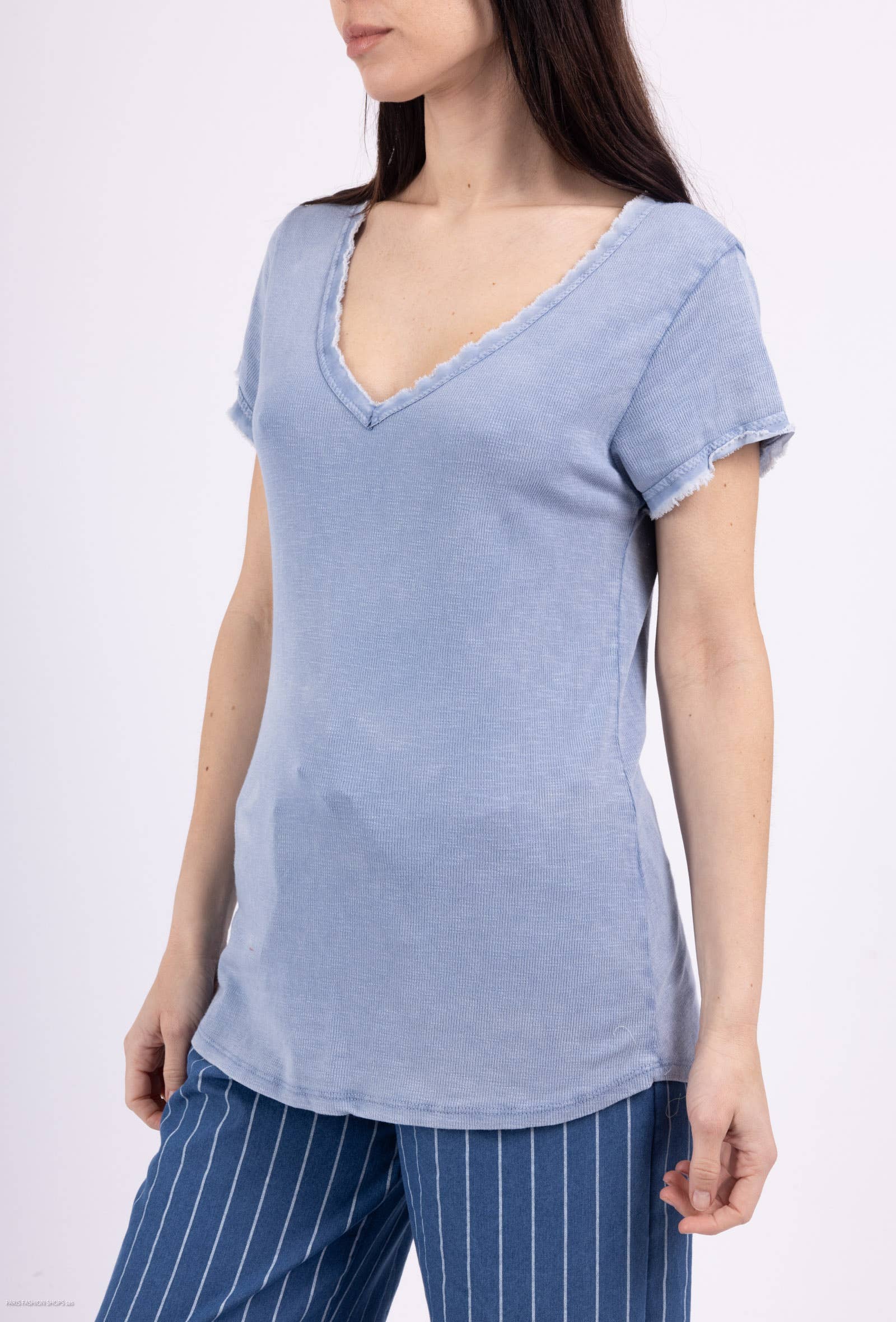 Pépouz' Paris - Wholesale T-Shirt - Women's - Washed cotton short-sleeve T-shirt PT250420