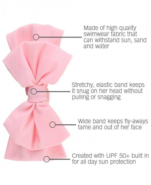 RuffleButts + RuggedButts - Wholesale Fashion Headband - Kids - Girls Pink Swim + Active Bow Headband11