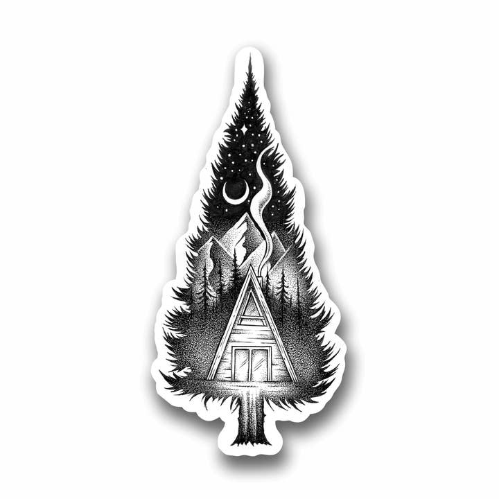 Autocollant Cabin Mountains pour la vente par Sticker Art