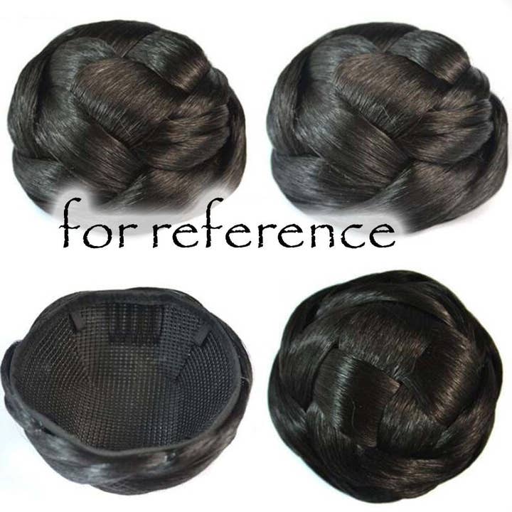 Naomi's Happy Place Shop - Wholesale Hair Extensions - Braided Black Hair Bun Hair Piece Updo Braided Hairpiece Hair Clip Women Girls Wig Party Wedding Dancing Hairdos1