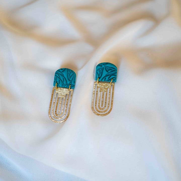 DUESTELLE ITALIA – Engroshandel Hængeøreringe og creoløreringe – Art deco øreringe i polymer ler med 18k guldbelagte komponenter1