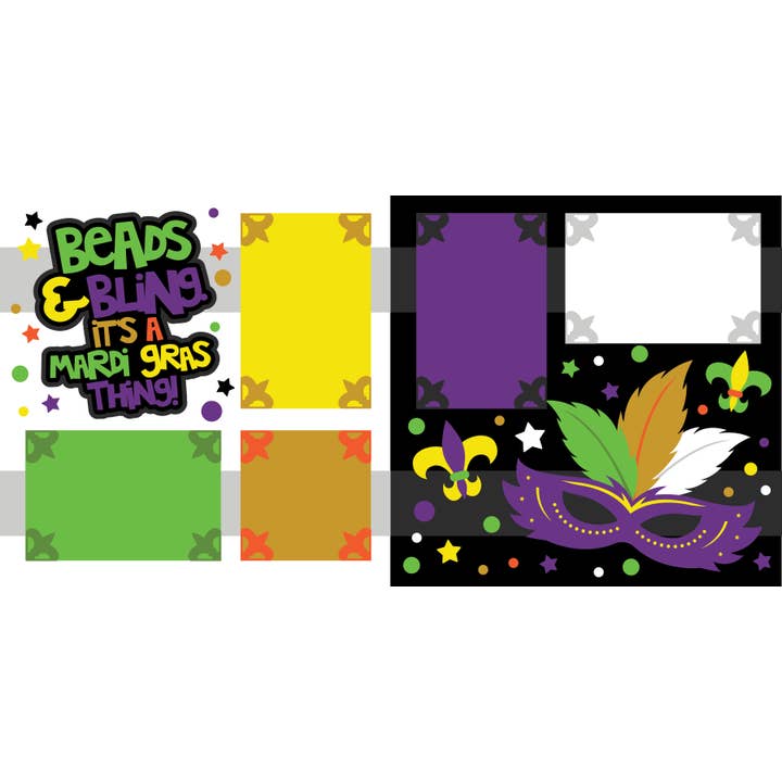 Perles et Bling Mardi Gras pour la vente par Scrapbook Concierge