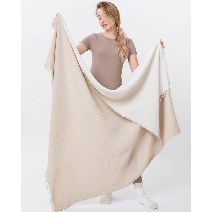 Woven Stories - Wholesale Throw Blanket - Cocoon Cotton Reversible Throw Blanket