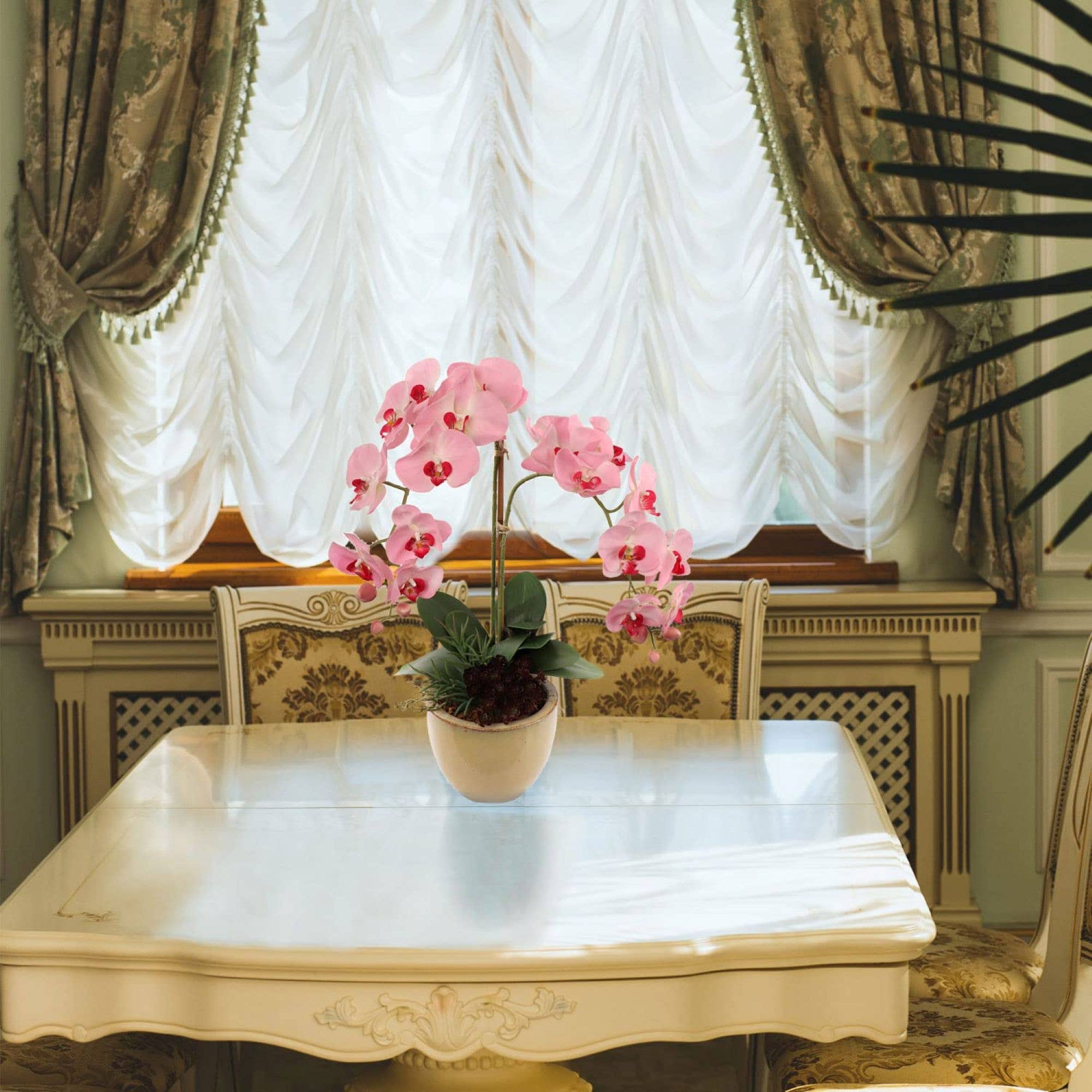 Larksilk - Wholesale Artificial Flowers - 34" Phalaenopsis 9 Flowers, 3 Buds - Pink - 12 Pieces2