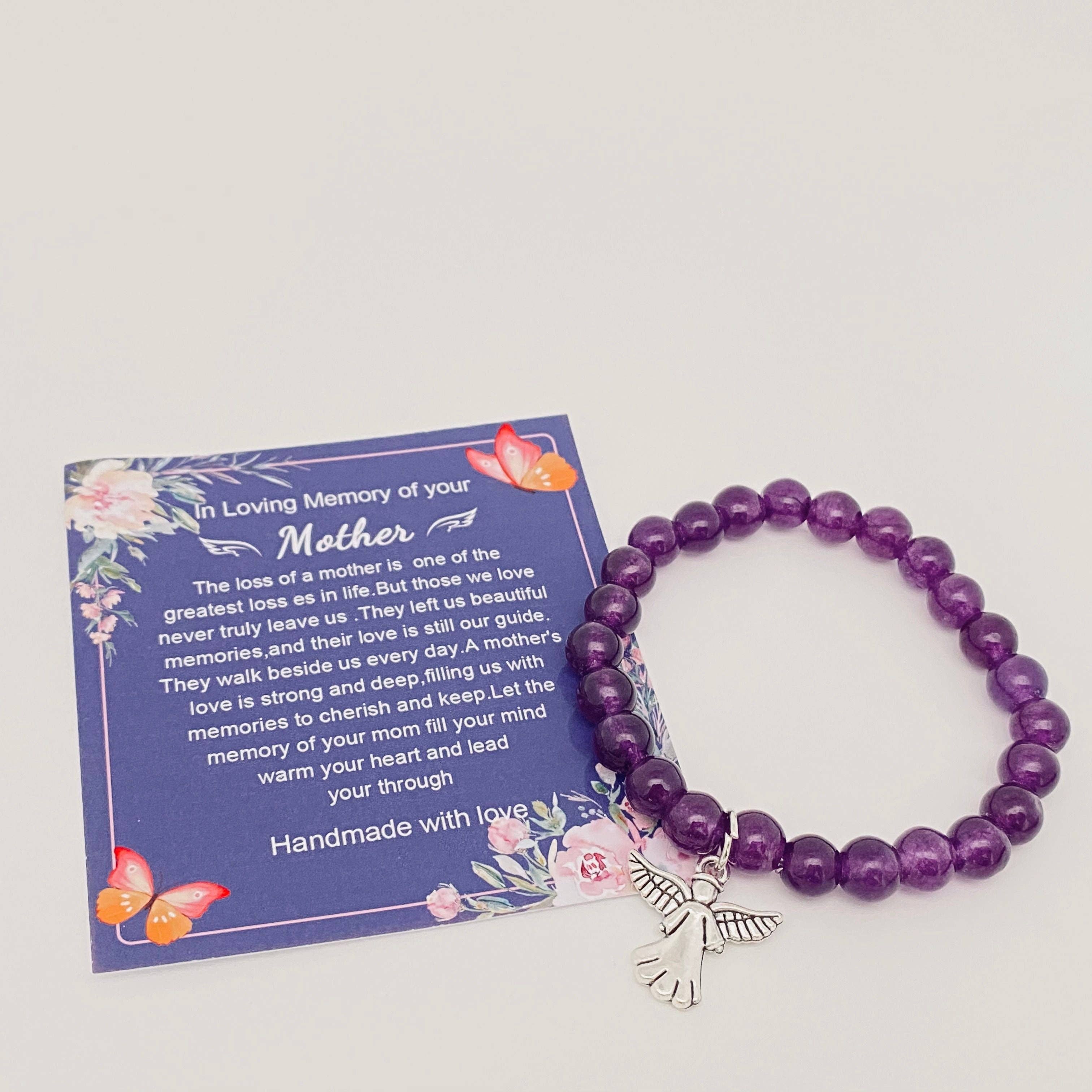 Mio Queena – Großhandel Perlenarmband – Geschenk für Mama Elastische Amethyst-Armbänder mit Anhänger in verschiedenen Stilen0