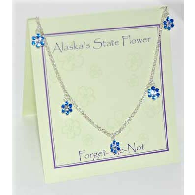 Semaki & Bird – wholesale Hänge-/berlockhalsband – Alaska Förgätmigej Inte Halsband - sterling silver