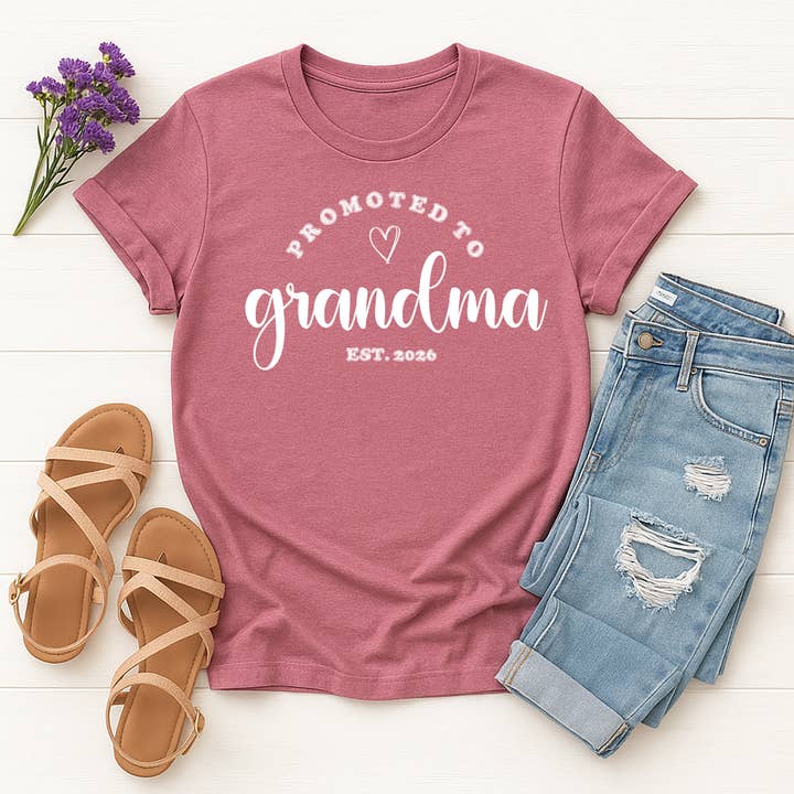 Woman's 2026 Announcement Grandma T-Shirt for wholesale by Rufflеѕ & Bоwtіеѕ - Affordable Boys & Girls Clothing