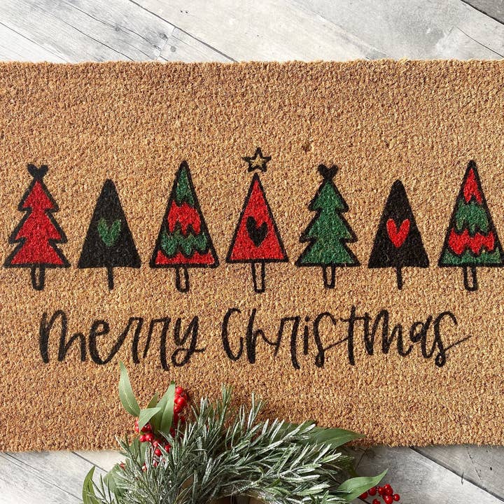 Christmas Tree Doormat for wholesale by PaintedStorkDesigns