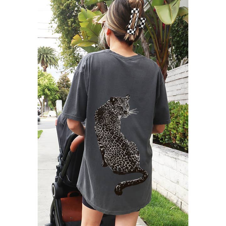 Illustrated Society - Wholesale T-Shirt (Graphic) - Women's - DO NOT LOOK BACK LEOPARD VINTAGE GRAPHIC OVERSIZED TEE2