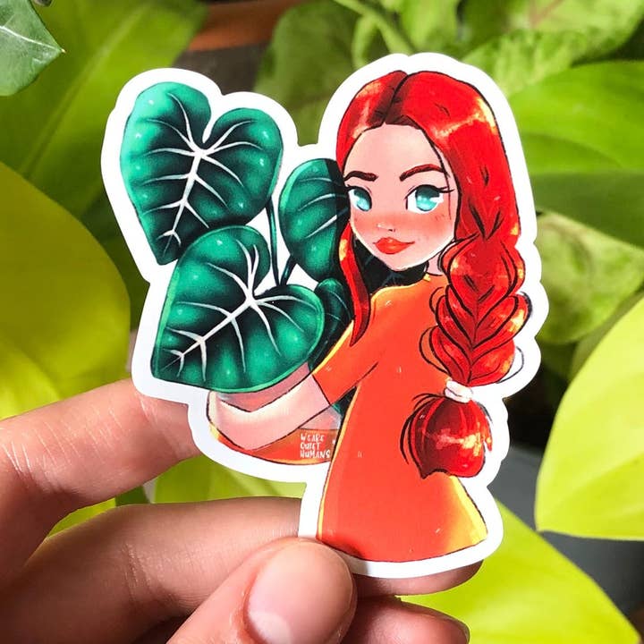 Magnet - Philodendron Gloriosum with braid, plantlady, plantmo for wholesale by plantyintroverts