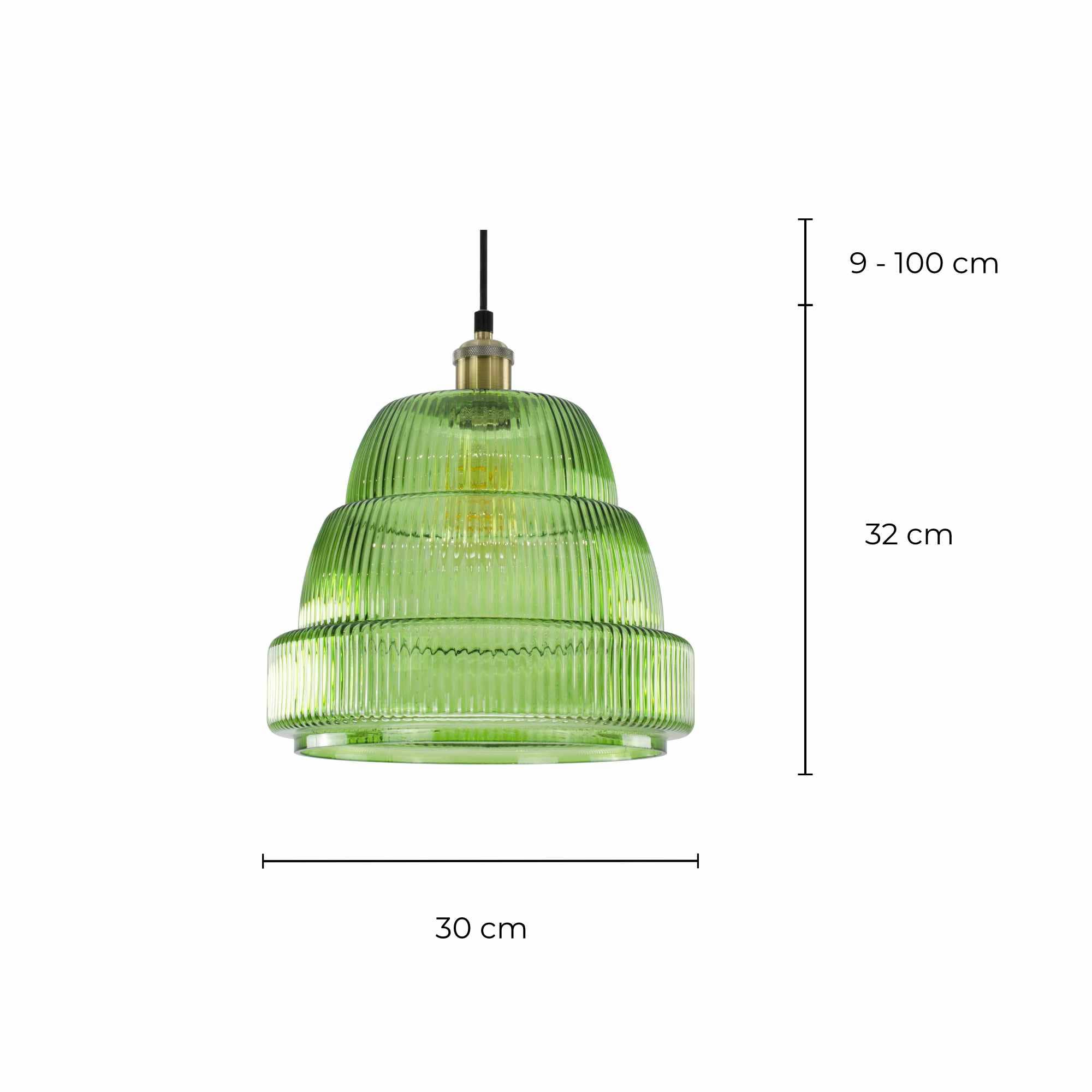 C-Création - Wholesale Kroonluchter/hangend licht - Gekleurd geribbeld glazen hanglamp Chani21