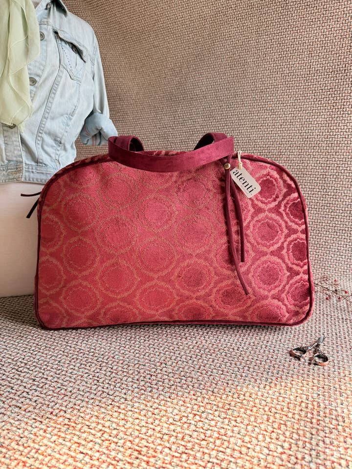 Ruby Overnighter, USA Handmade, Luxurious Velvet Weekender for wholesale by Atenti