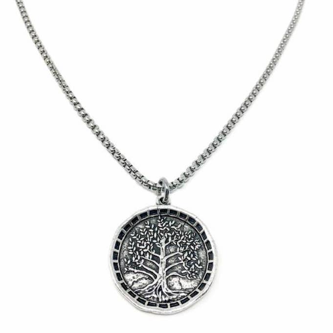 Stort træ af liv mønt halskæde for engroshandel hos B.BéNI® Christian & Jewish Jewelry