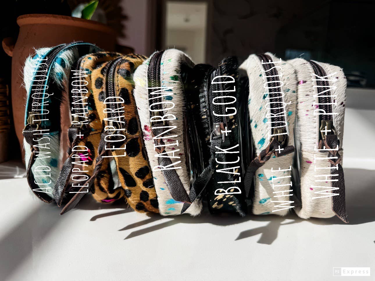 Boho Ranch Shop - Venta al por mayor Bolsa para maquillaje - Estuche Transparente de Piel de Vaca - Bolsa de Viaje para Maquillaje y Artículos de Tocador15