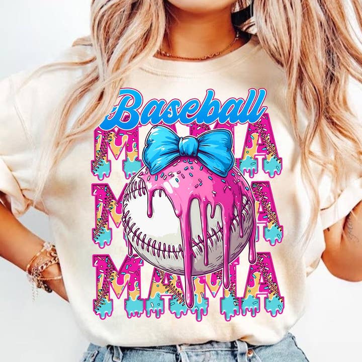 Preppy Pinselstrich Baseball Mama Shirt, Spieltag Sweatshirt für den Großhandel von NVC Ecommerce LLC