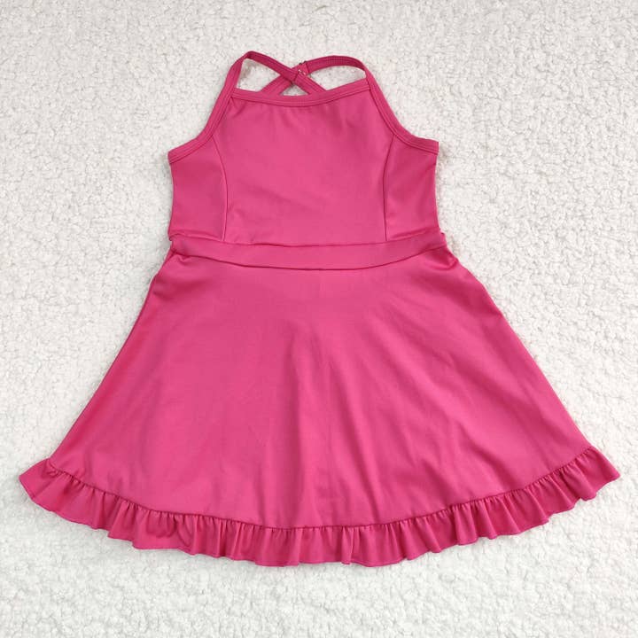 Aier Wholesale - Wholesale Athletic Dress - Kids - Baby Girls Knit Knee Length Active Wear Athletic Dresses