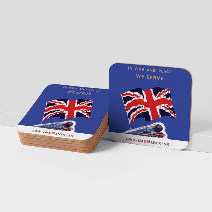 COASTER (Pack of 10): In War And Peace We Serve. ML0076 for wholesale by Memory Lane