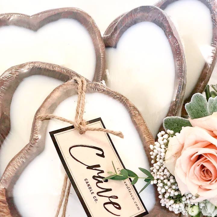 Mini Heart Dough Bowls (wholesale) for wholesale by Crave Candle Co. LLC