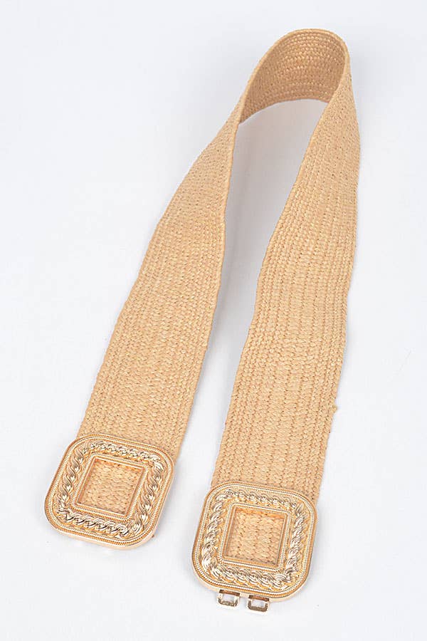 Shop Neighbors - Vendita all'ingrosso Cintura - Donna - Cintura elastica con due fibbie in finta paglia2