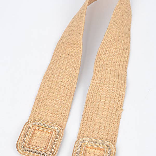 Shop Neighbors - Vente Ceinture – femme - Ceinture élastique à deux boucles en fausse paille2