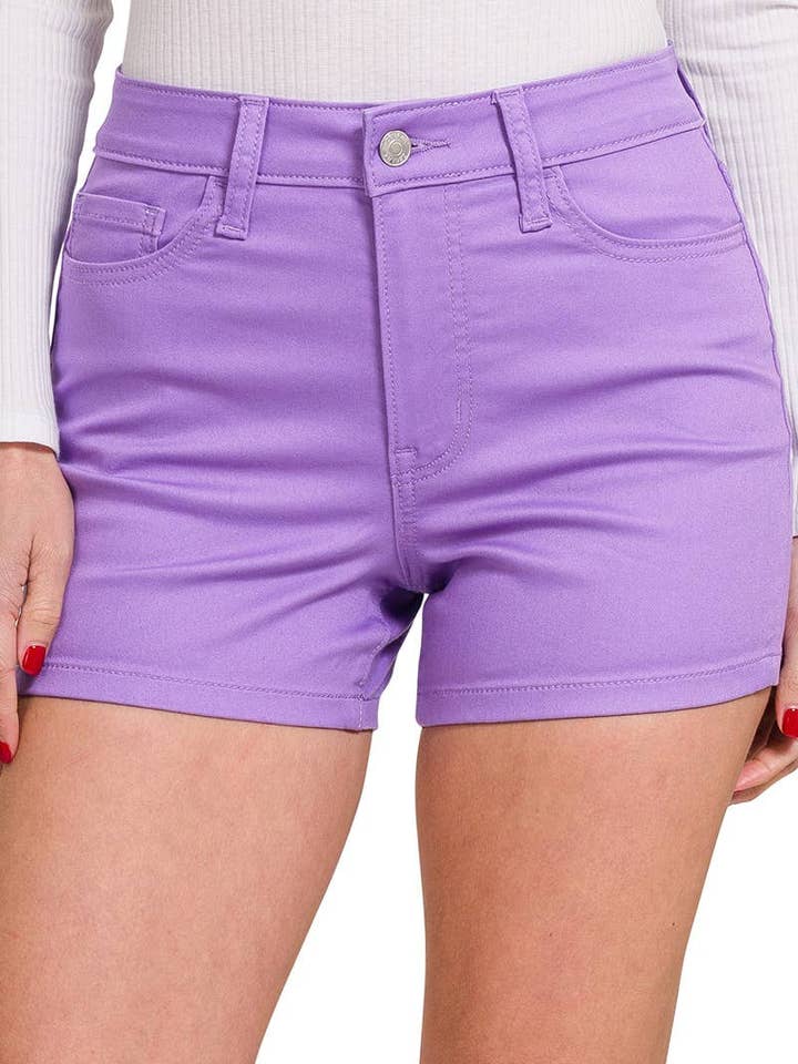 High Rise Color Jean Shorts for wholesale by Vanilla Monkey