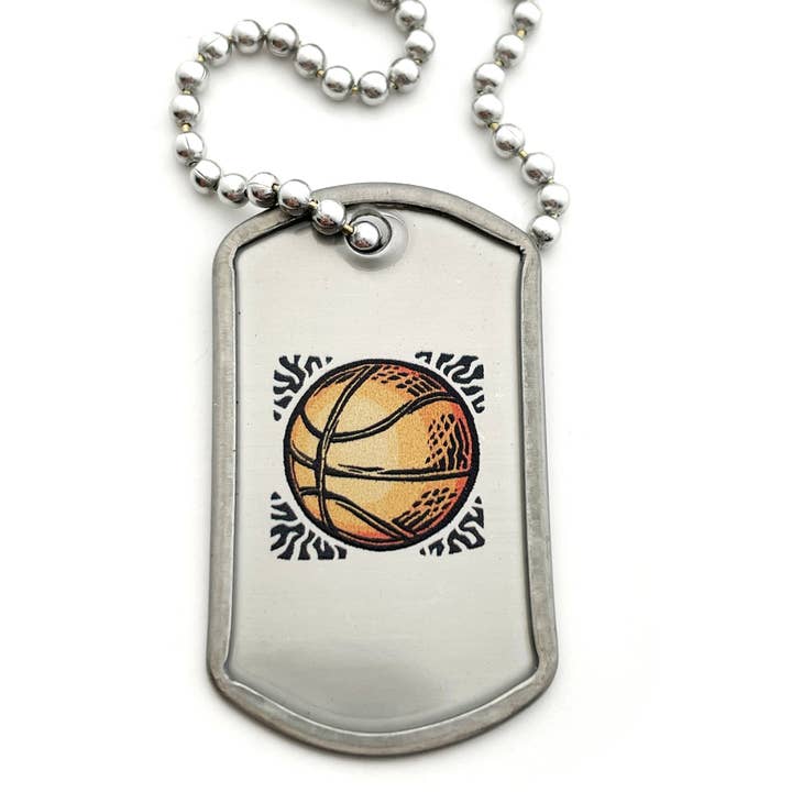 Forgiven Jewelry - Wholesale Pendant/Charm Necklace - Basketball Mini Dog Tag Philippians 4:13 Necklace 30 Inch Ball Chain2