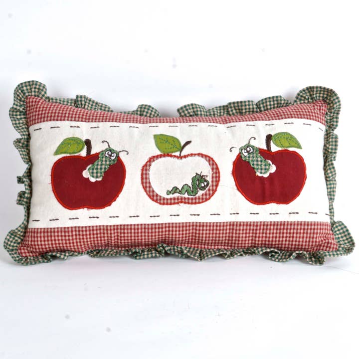 Cotton Decorative Accent Pillow Red Apples for wholesale by Forpost Trade Inc