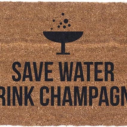 Endos vinyle 18" x 30" - Économiser de l'eau, boire du champagne - Paillasson pour la vente par CocomatsNMore
