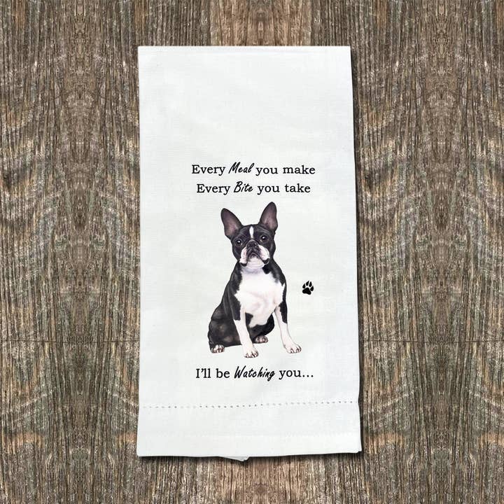 E&S Pets - Wholesale Tea Towel - Boston Terrier Kitchen Towel4