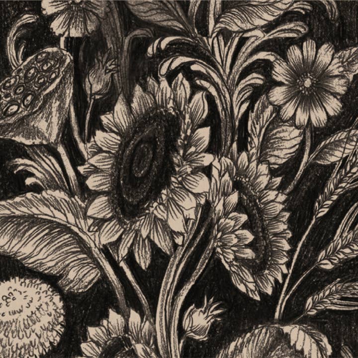 Serviette de cocktail vintage en forme de tournesol pour la vente par Hester & Cook - Stationery