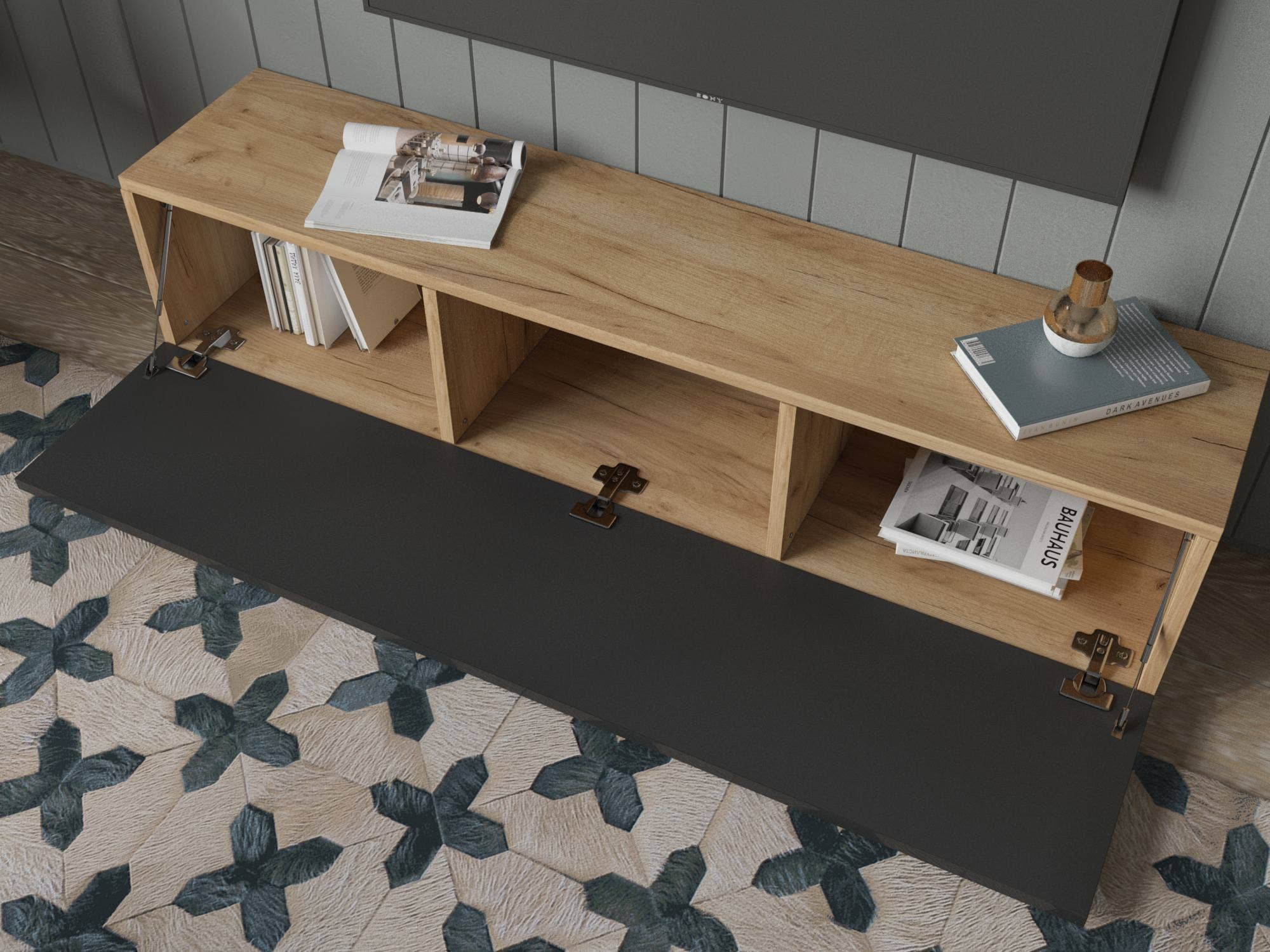 PLATAN ROOM - Wholesale Console Table - TV Cabinet TV Stand 140 cm Hanging or Standing8