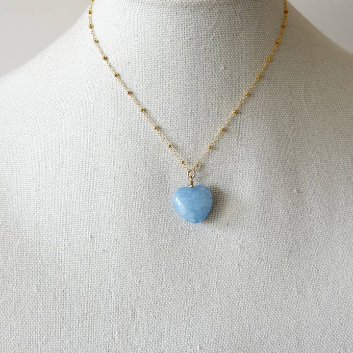 Maizy Solo Stone Heart Necklace, XL for wholesale by Jeny Baker Designs
