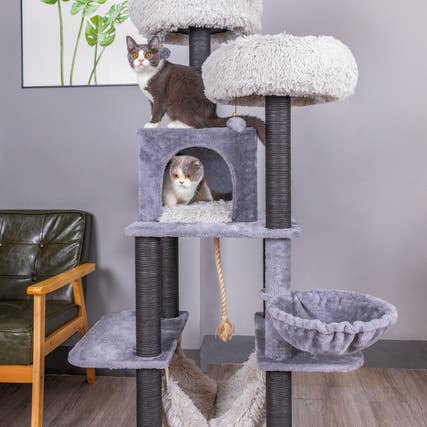 PetPals Group - Wholesale Pet Scratcher - Cat - Catry Bradbury 7 Level Gray Cat Tree