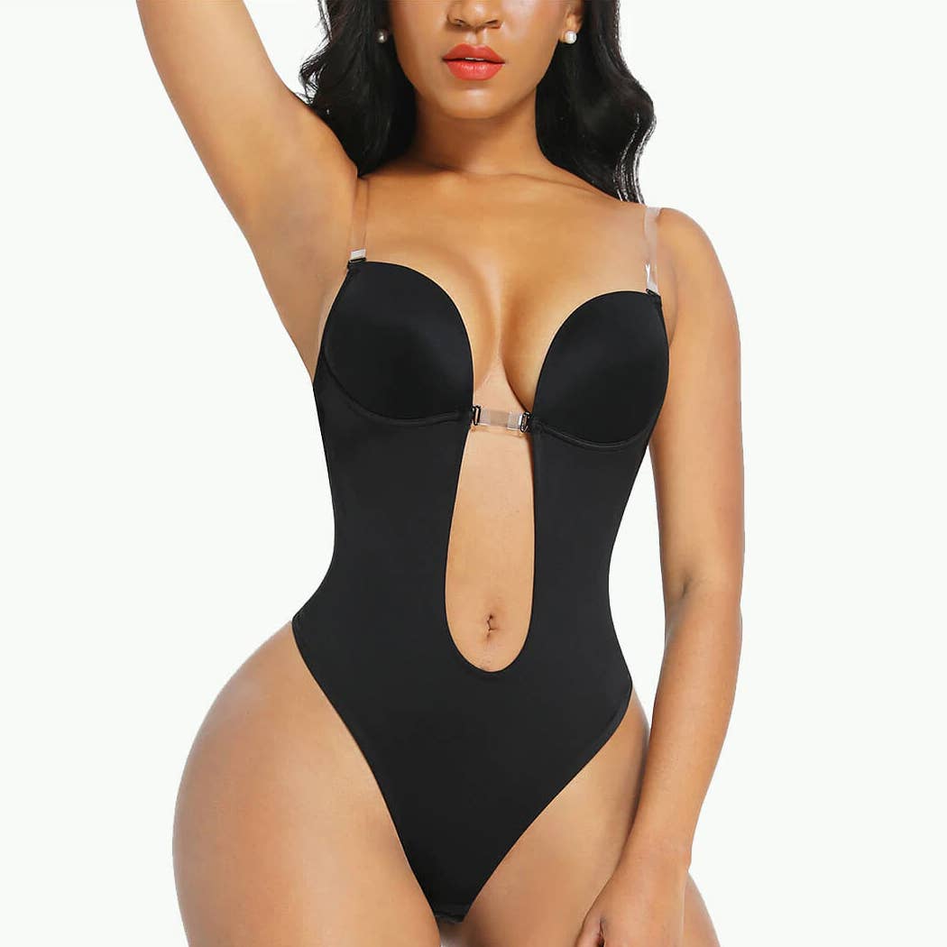 Curvy Fix – Großhandel Shapewear – Damen – Curvy Fix Rückenfreier Body mit U-Ausschnitt und String-Formung3