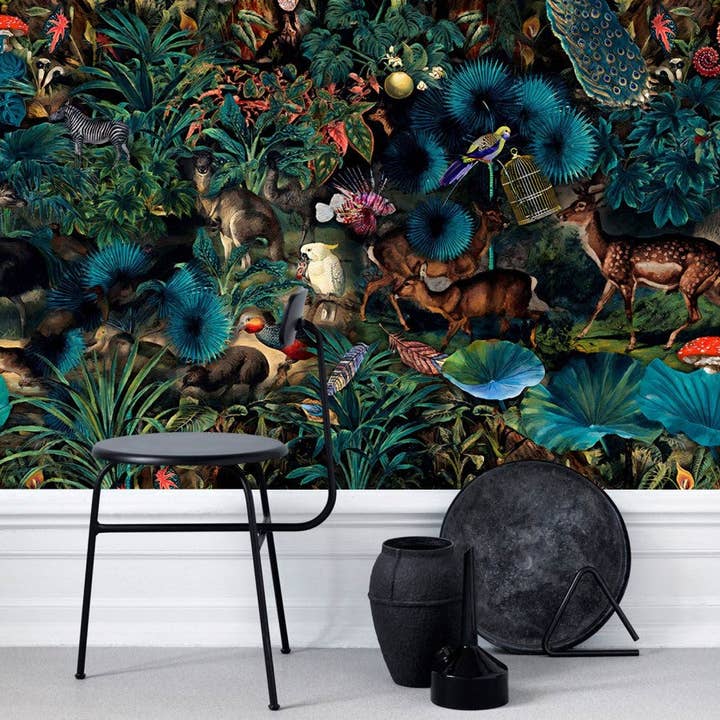Les Panoramiques - Wholesale Wallpaper - Panoramic wallpaper deer in the heart of the exotic forest