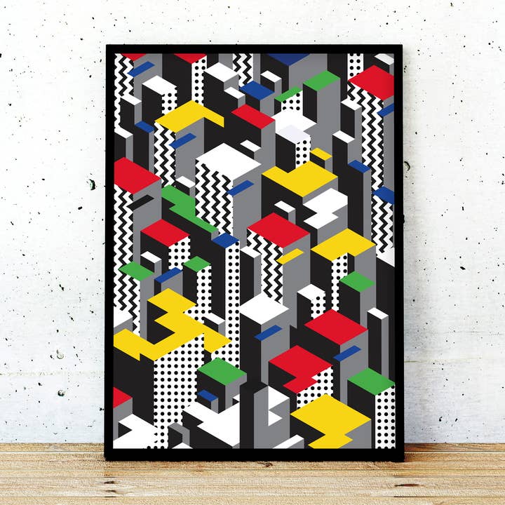 Cartaz Vertical City / Vermelho por atacado de Weew Smart Design