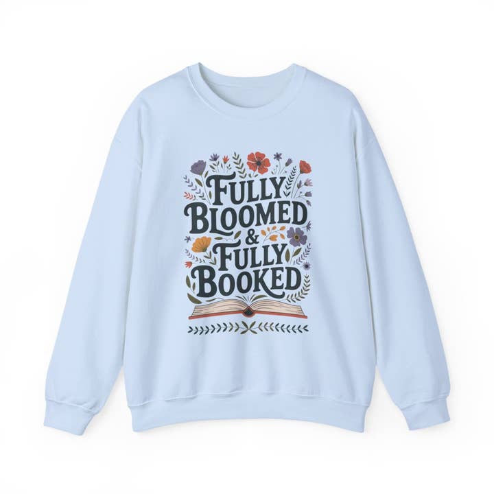 MagicMerchEmporium - Wholesale Graphic Sweatshirt - Women's - Fully Bloomed and Fully Booked Floral Books Sweatshirt3