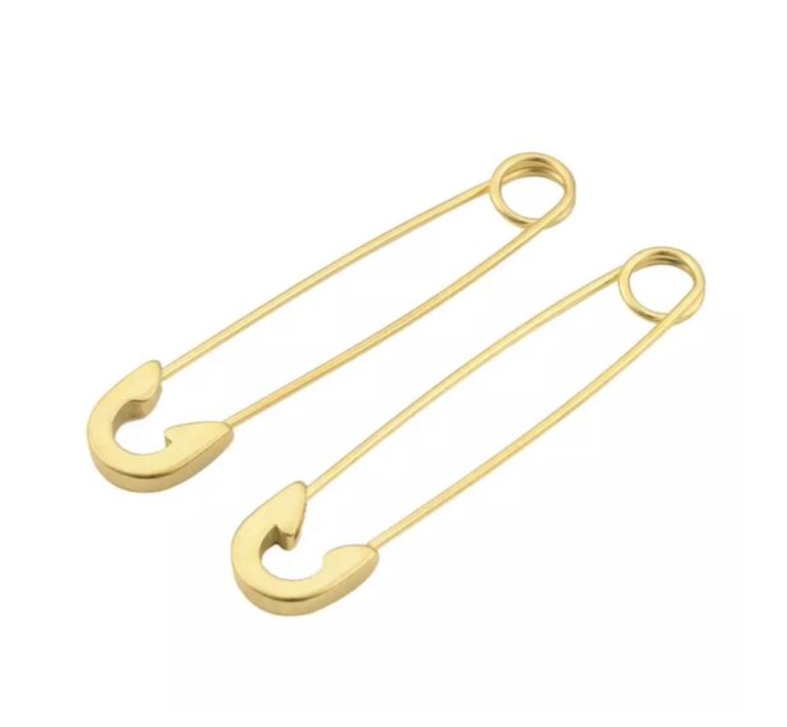 Emilie collection - Wholesale Dangle Earrings - Earrings safety pin gold0