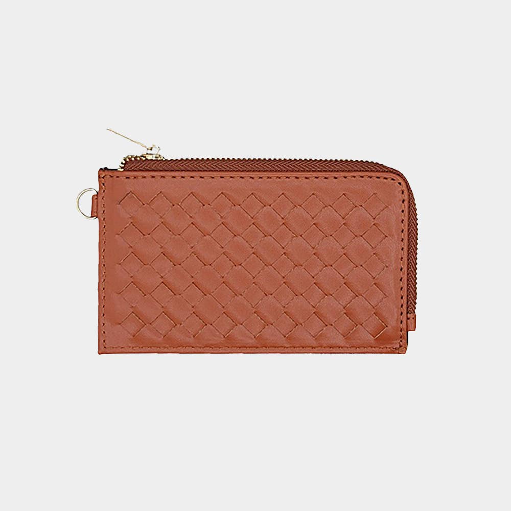 Sensibling Corp. - Wholesale Wristlet - Faux Leather Basket Weave Flat Card Holder Wallet Wristlet32