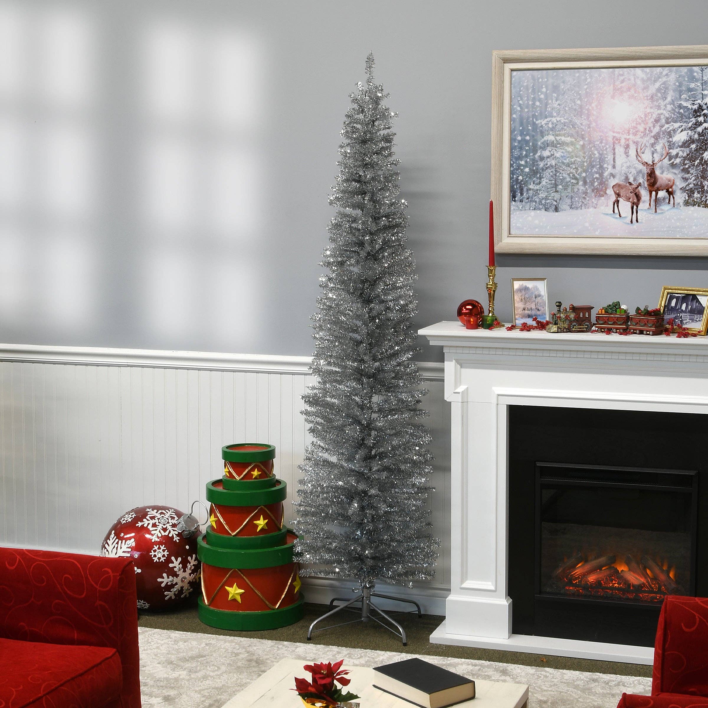 National Tree Company - Wholesale Artificial Christmas Tree - 7 ft. Tinsel Collection Silver Tree2