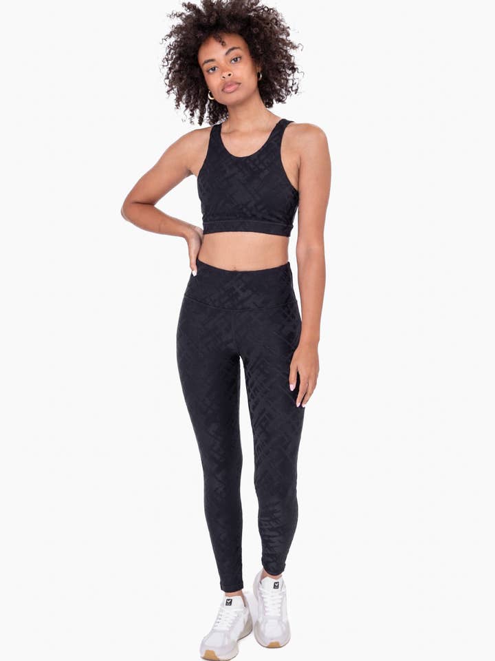Mono B - Wholesale Athletic/Lounge Leggings - Women's - BRONZE - TACTEL® Crosshatch High-Waist Leggings