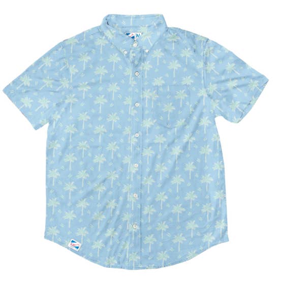 Pastel Palms - Chemise en rayonne stretch pour la vente par Bermies