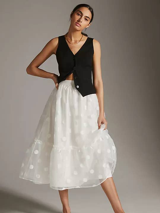 Tulle Midi Skirt - Snowflake Dot for wholesale by Eva Franco