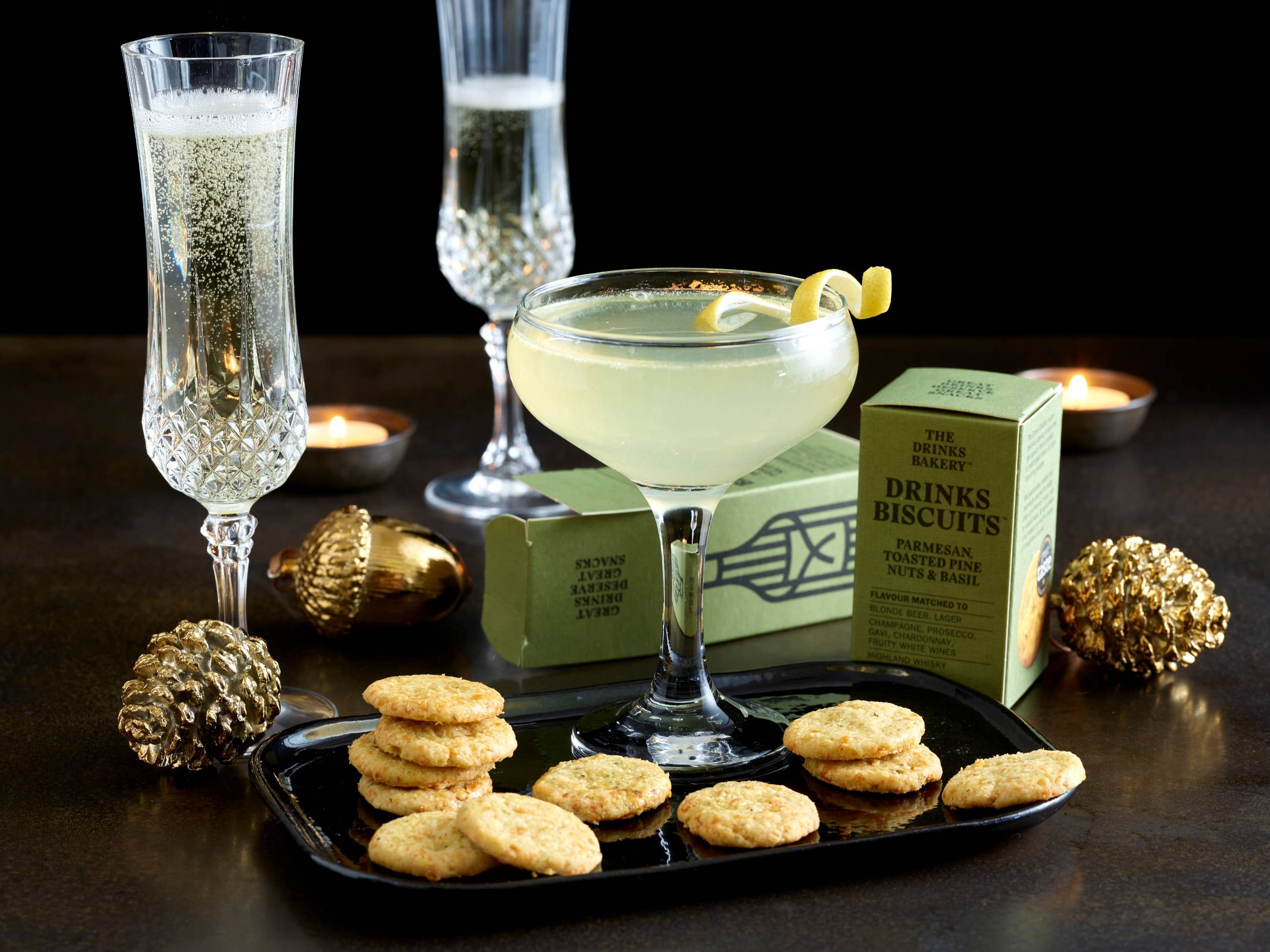 The Drinks Bakery – wholesale Biscuit – Drinks Biscuits - Parmesan Cheese & Sweet Basil 36g8