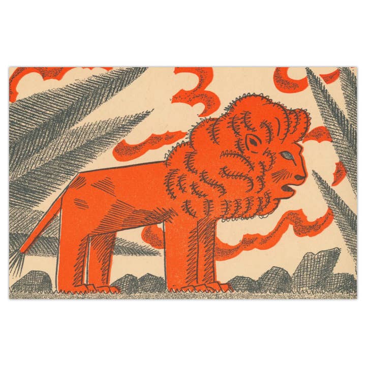 Postal - ilustración vintage de león para venta al por mayor de 50 Watts