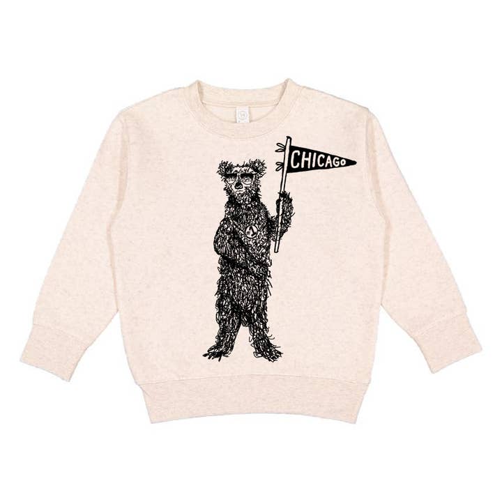 Pull Vintage Doux Enfant Ours de Chicago Impression Écran pour la vente par Megan Lee Designs