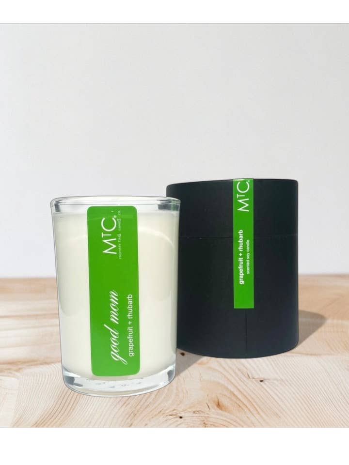Grapefruit + Rhubarb - Aromatherapy Candle | Good Mom for wholesale by momMY TIME candle co.