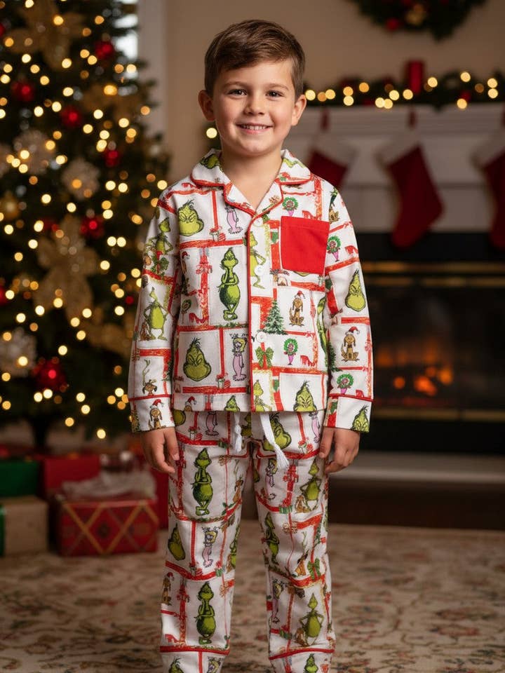 Kids Charm Online - Wholesale Sleepwear Set - Kids - Grinc* & Cindy Christmas character printed pajama set. GLP071806-SOL1
