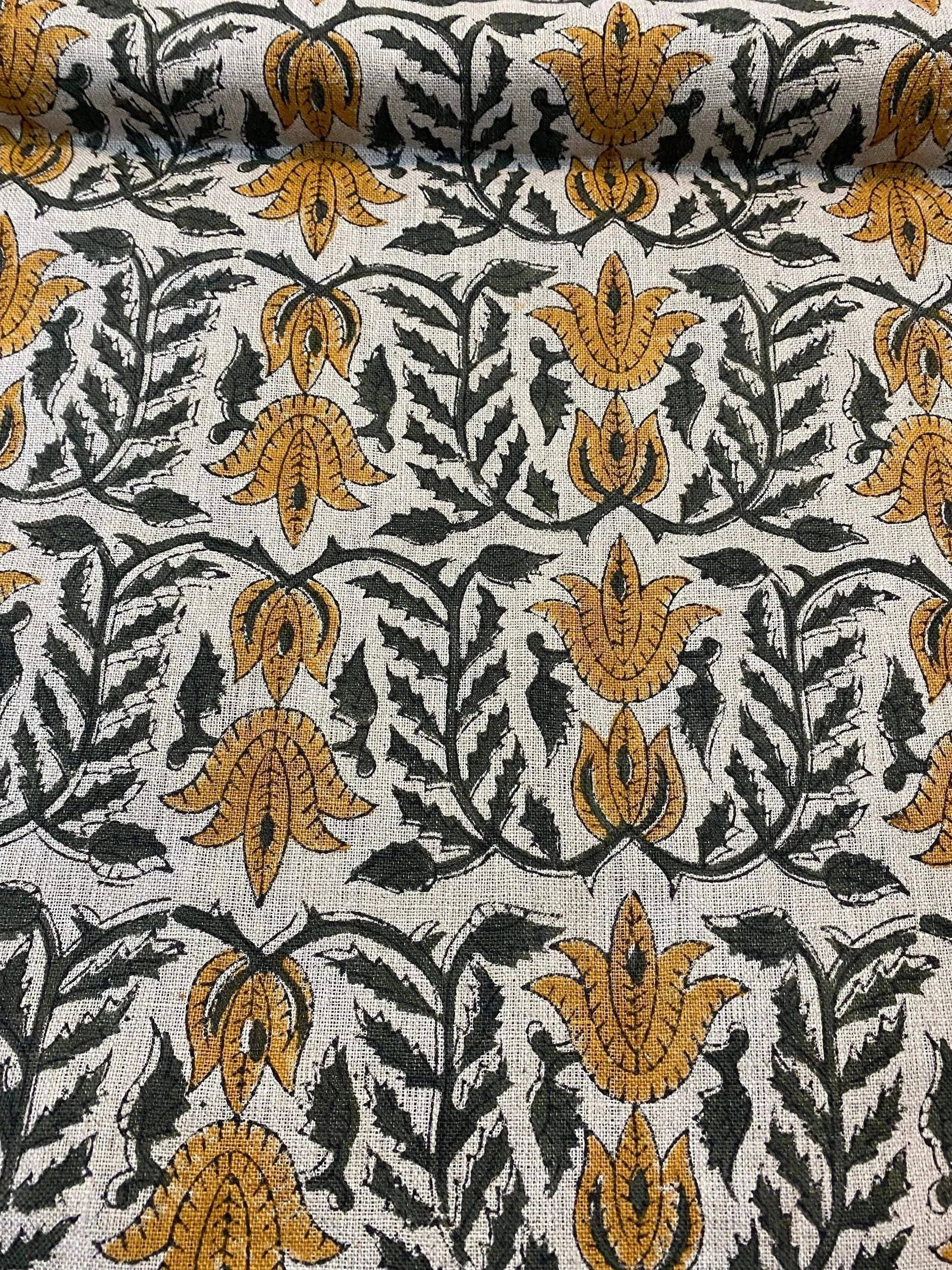 Thread To Form - Wholesale Fabric - Ria Hand Block Print Linen Fabric For Upholstery and Curtains7