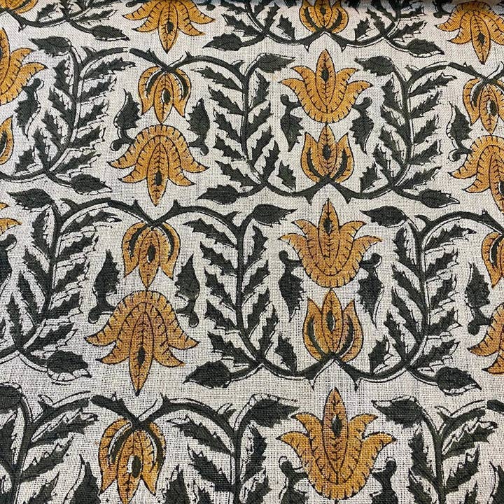 Thread To Form - Wholesale Fabric - Ria Hand Block Print Linen Fabric For Upholstery and Curtains7